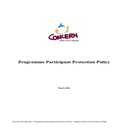 Concern Programme Participant Protection Policy