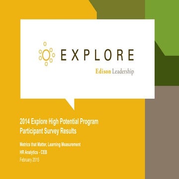 2014 Explore High Potential Program Survey Results v2
