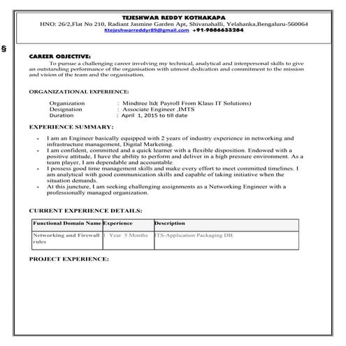 Tejeshwar Reddy Resume