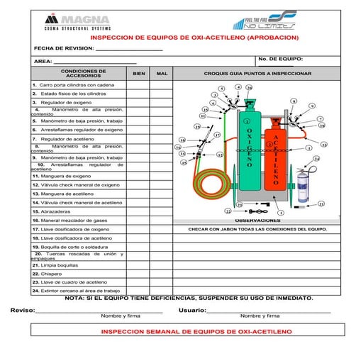 7 for  inspeccion a equipo de oxi-corte y cilindros