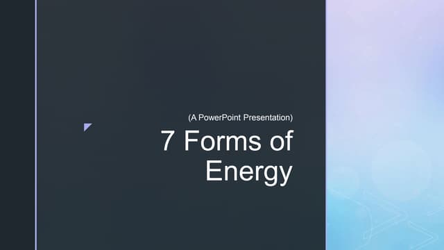Forms of energy 