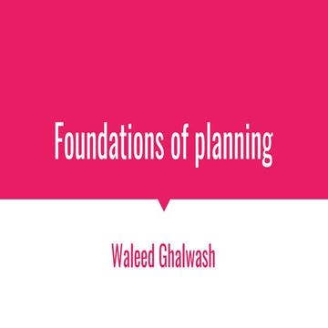 (7) Foundations of planning