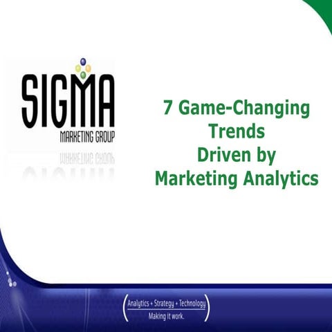7 Game Changing Marketing Trends - Driven By Marketing Analytics