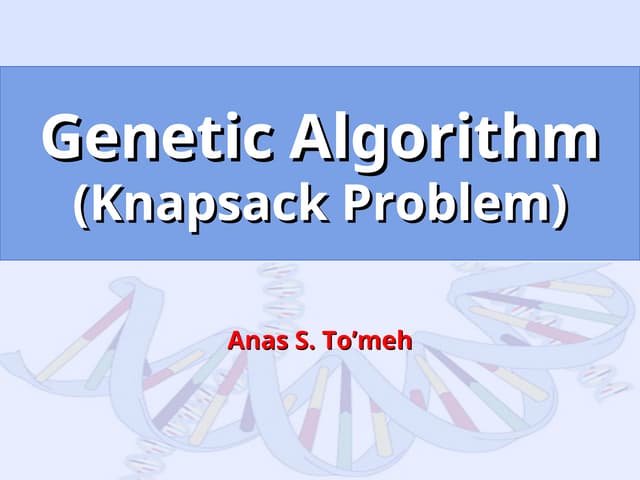 7_Genetic_knapsack dynamic programming.ppt