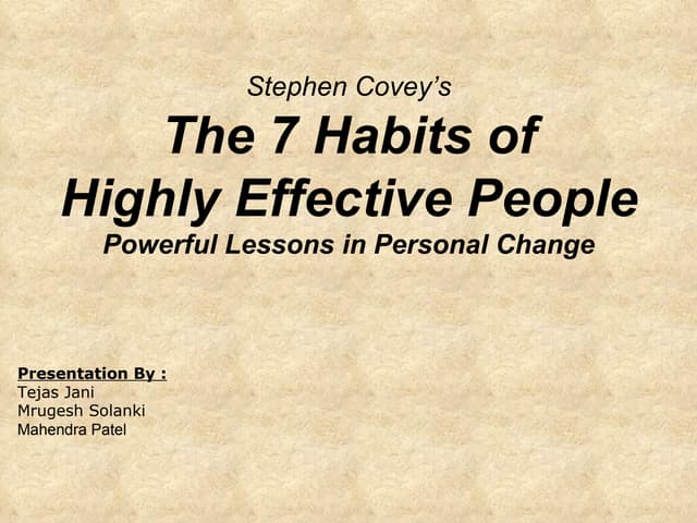 7 Habits of Highly Effective People | PPTX