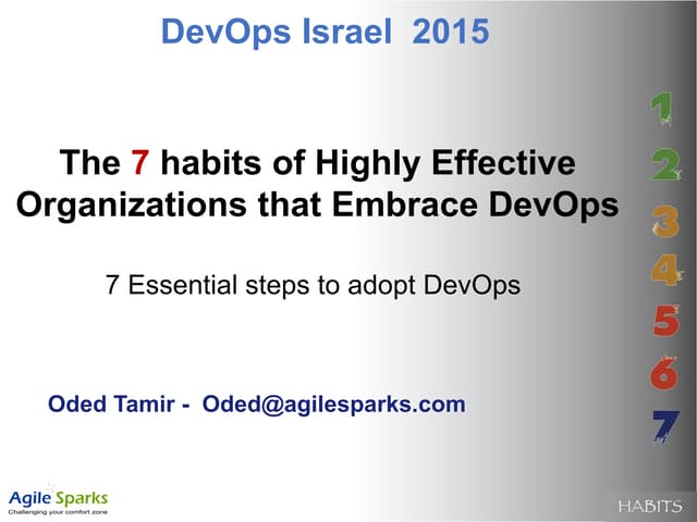he 7 habits of Highly Effective Organization that Embraced DevOps - Oded Tamir