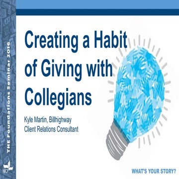 Creating a Habit of Giving with Collegians