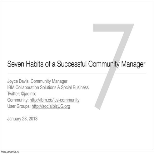 7 Habits of Successful Community Managers