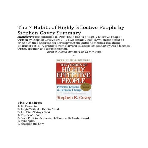 7 habits summary | PDF