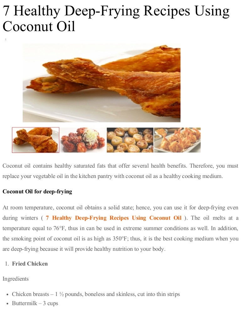 7 healthy deep frying recipes using coconut oil 7 healthy deep frying recipes using coconut oil