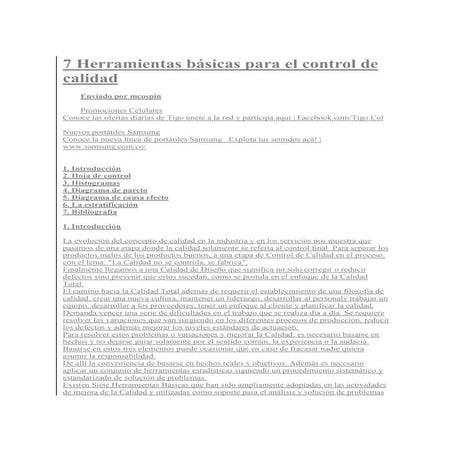 7 Herramientas básicas para el control de calidad | PDF