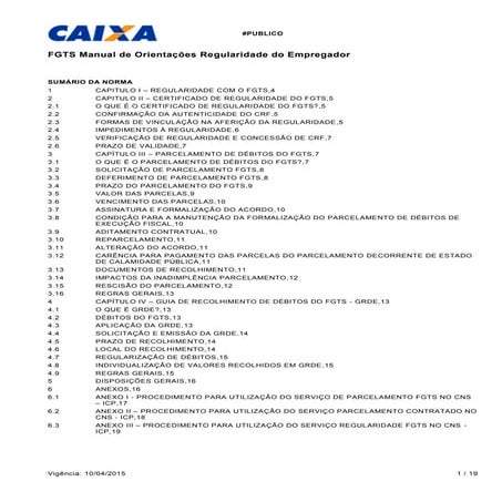 FGTS: Manual de Regularidade do Empregador