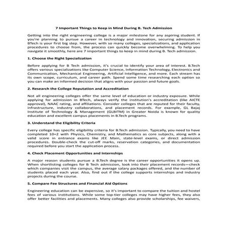 7 Important Things to Keep in Mind During B. Tech Admission.pdf