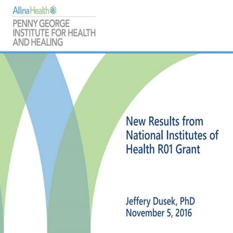 New Results from National Institutes of Health R01 Grant