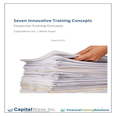 7 innovative training concepts white paper august 2010