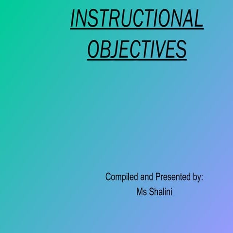 MBA Notes on:  instruction obj &amp; lesson plan