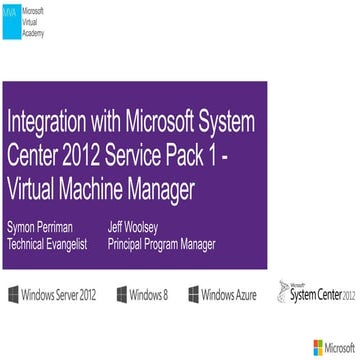 Hyper-V Integration with System Center 2012 Virtual Machine Manager