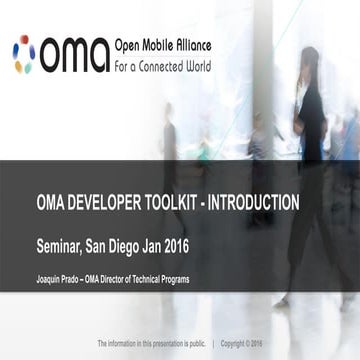 IoT Seminar (Jan. 2016) - (7) joaquin prado - oma developer toolkit