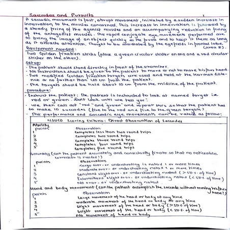 saccades and pursuits