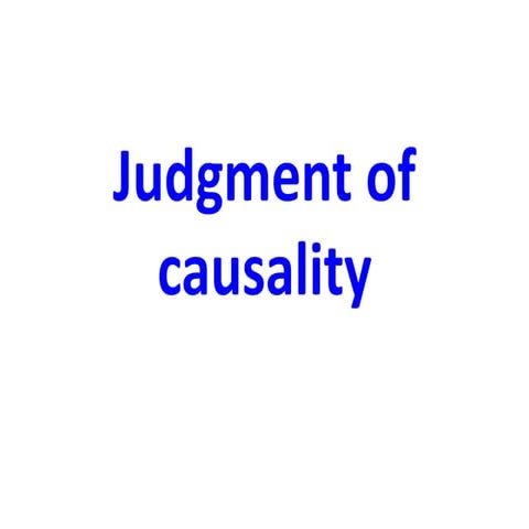 Judgment of causality in Epidemiology: Handout