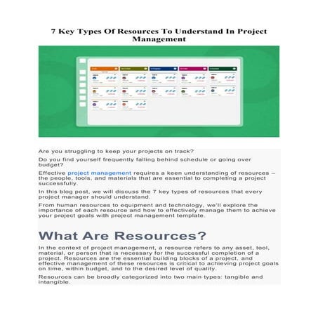 7 Key Types Of Resources To Understand In Project Management - Slideshare.docx