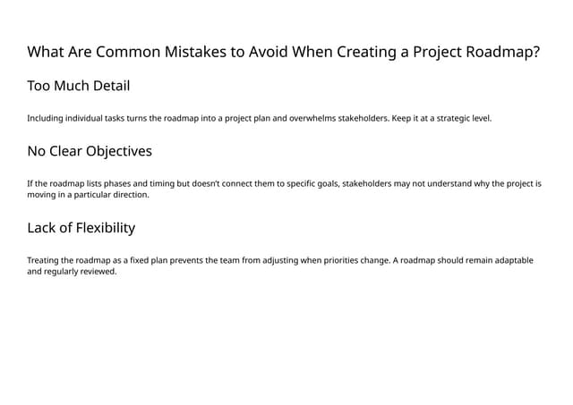 What Are Common Mistakes to Avoid When Creating a Project Roadmap?