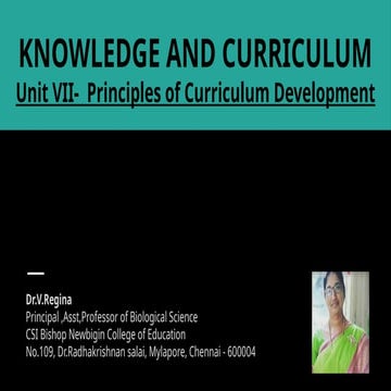 7_ KNOWLEDGE_ AND_ CURRICULUM_ Unit VII - Principles of Curriculum ...