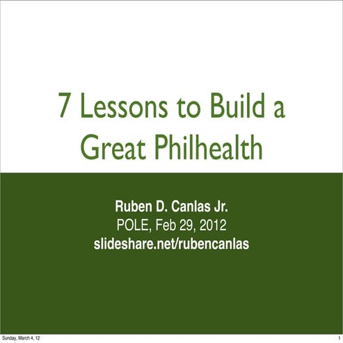 7 Lessons for a Great Philhealth