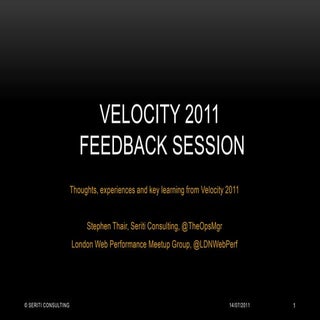7 lessons from velocity 2011 (Meetu...