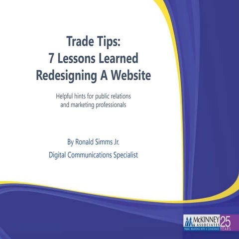 7 Lessons Learned Redesigning A Website | PPT
