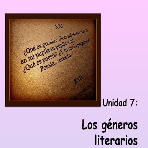 7 Los géneros literarios
