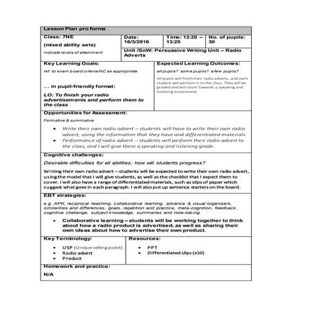 7NE Lesson 16 plan | PDF | Free Download