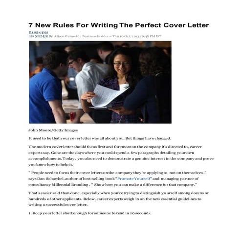 7 new rules for writing the perfect cover letter