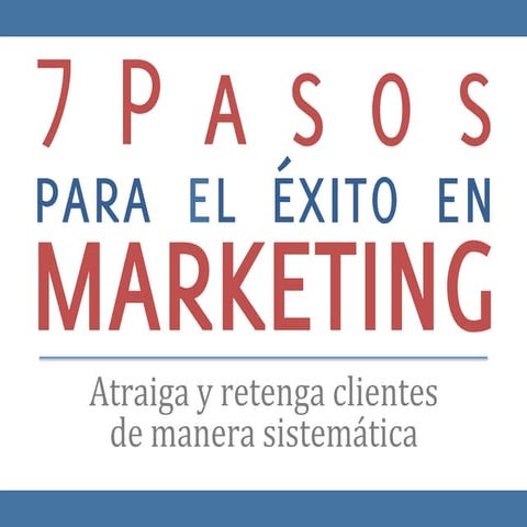 7 Pasos Para El Exito En Marketing (David Gómez)