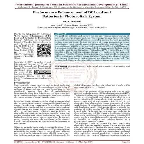 Performance Enhancement of DC Load and Batteries in Photovoltaic System