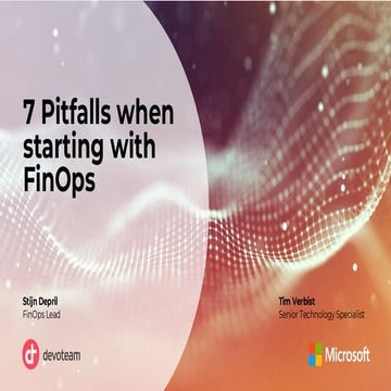 7 Pittfalls when starting with FinOps - Cloud Brew Belgium