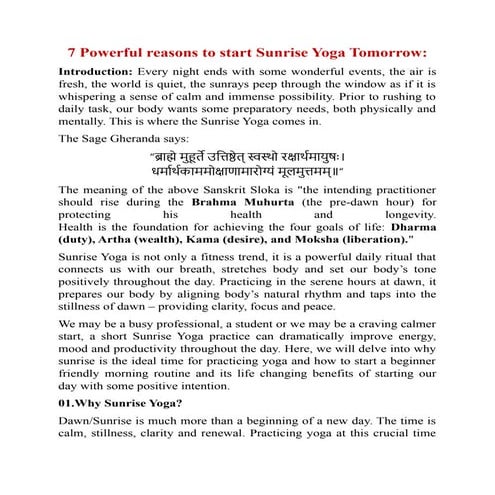 7 Powerful reasons to start Sunrise Yoga Tomorrow-2.docx