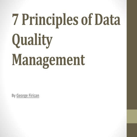 7 principles of data quality management