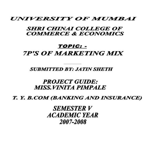 7'p's of marketing mix