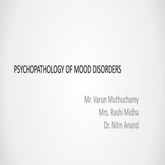 Psychopathology of mood disorders