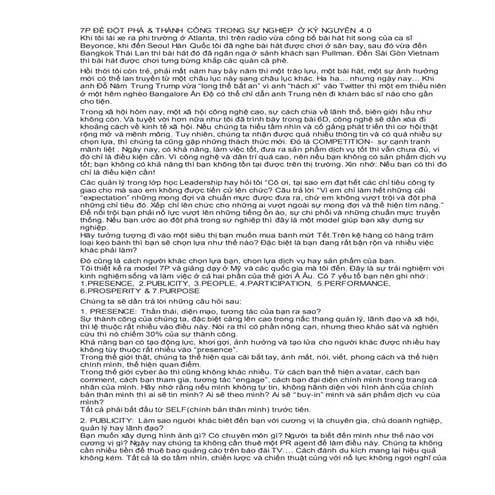 7 p để đột phá &amp; thành công trong sự nghiệp ở kỷ nguyên 4.0