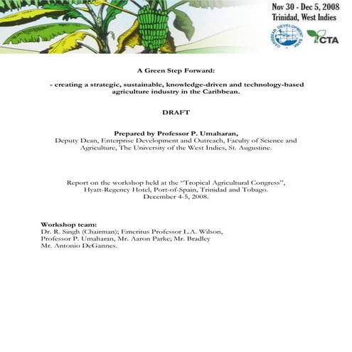 Forginganewparadigmfor caribbeanagriculture