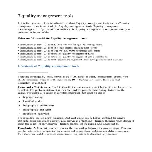 7 quality management tools