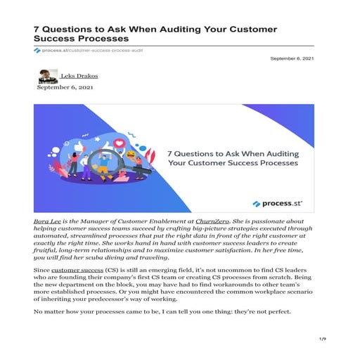 7 Questions to Ask When Auditing Your Customer Success Processes 