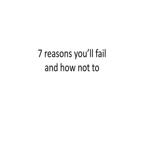 7 reasons your game will fail
