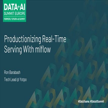 Productionizing Real-time Serving With MLflow