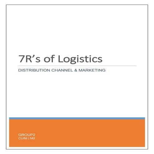 7 r's of logistics & 7 r's of Samsung Mobile in India