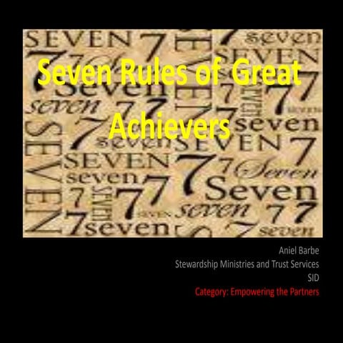 7 Rules For Great Achievers