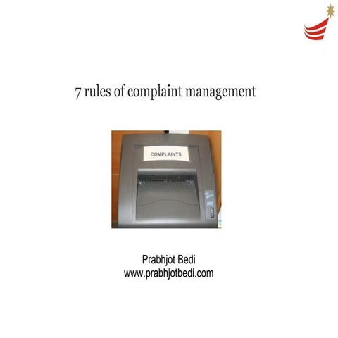 7 Rules Of Complaint Management