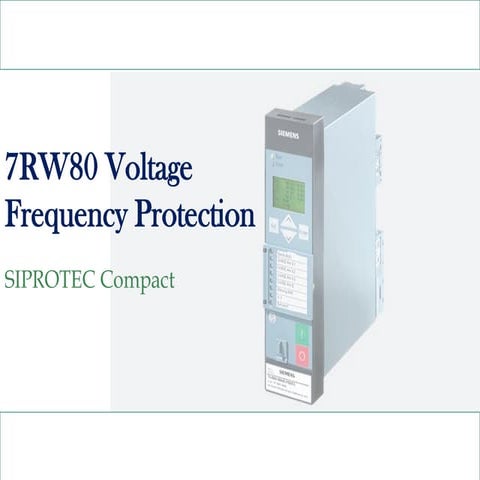 7RW80 Voltage Frequency Protection Relay